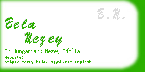 bela mezey business card